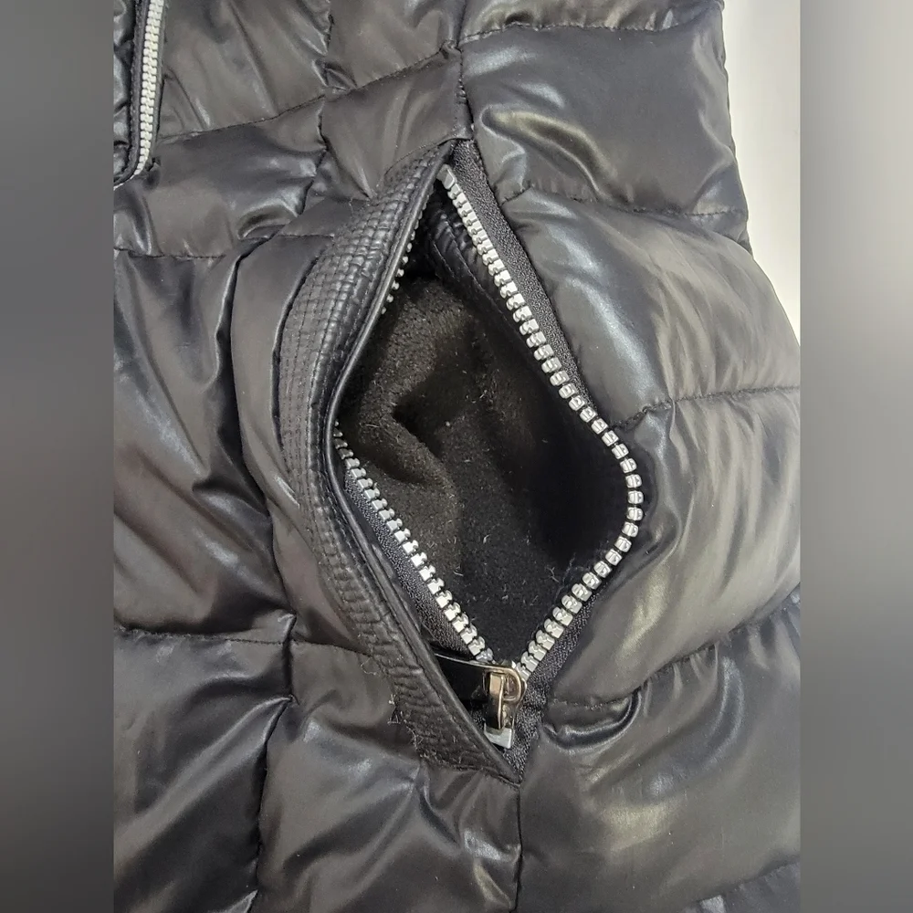MARC NEW YORK Womens Size Small Black Down Filled Knee Length Puffer Coa…